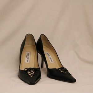 Jimmy Choo Black Lace-Up Heels